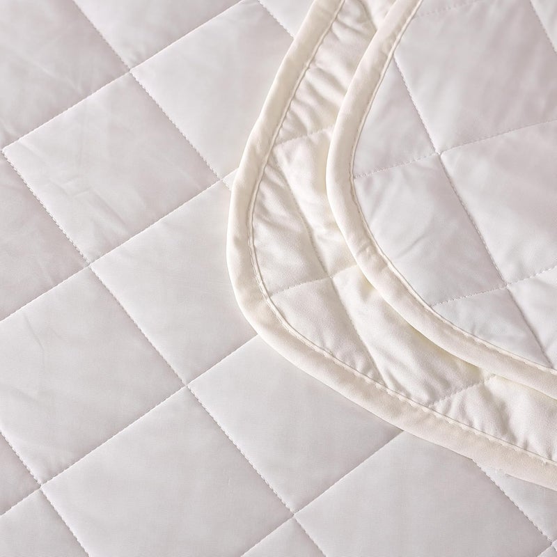 EVOLIVE Elastane Diamind Quilted All Season Light Weight Single Reversible Cooling Quilt/Comforter (White, King) - Image 4